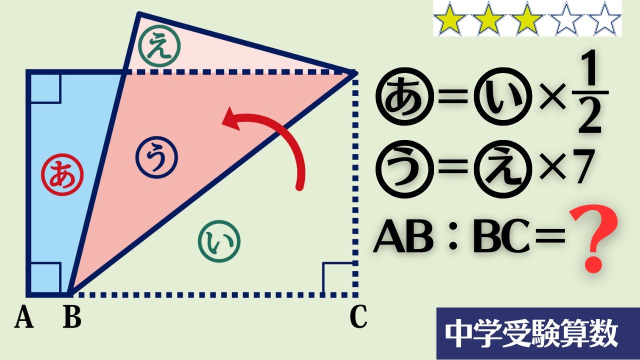 中学受験算数】折り返しの図形 等高図形の面積比 2018年 立教池袋