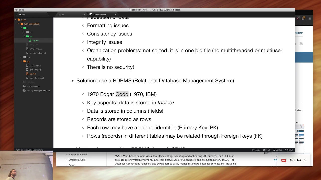 Lecture 3.1.H (2020/02/20) - SQL - YouTube