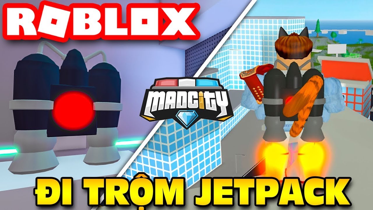 Roblox Kia đi Trộm Jetpack để Bay Như Super Hero Mad City Kia Phạm Youtube - kia pham roblox jailbreak