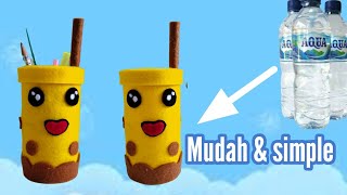 How to make a pencil holder from a plastic bottle ||used bottle crafts| 5 minutes crafts
