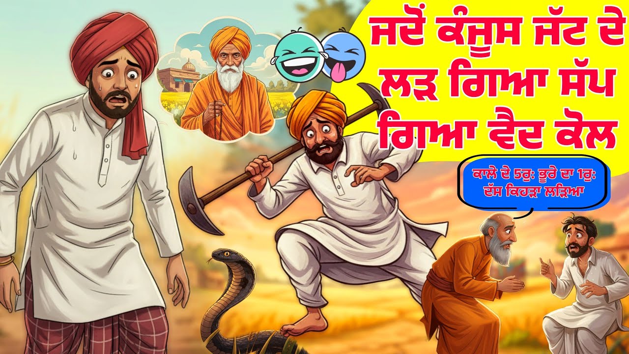😂😂ਜਦੋਂ ਕੰਜੂਸ ਜੱਟ ਦੇ ਲੜ੍ਹ ਗਿਆ ਸੱਪ ਗਿਆ ਵੈਦ ਕੋਲ ।Punjabi story । Desi Story #motivation #motivational 
