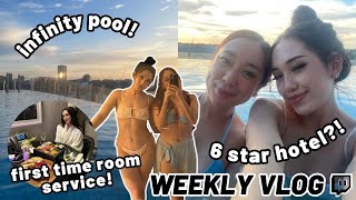 WEEKLY VLOG • $1,400 luxury hotel room tour, the biggest christmas tree in sydney & more! 👙🌊