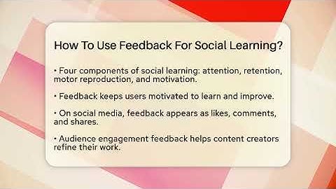 How To Use Feedback For Social Learning? - Everyday-Networking