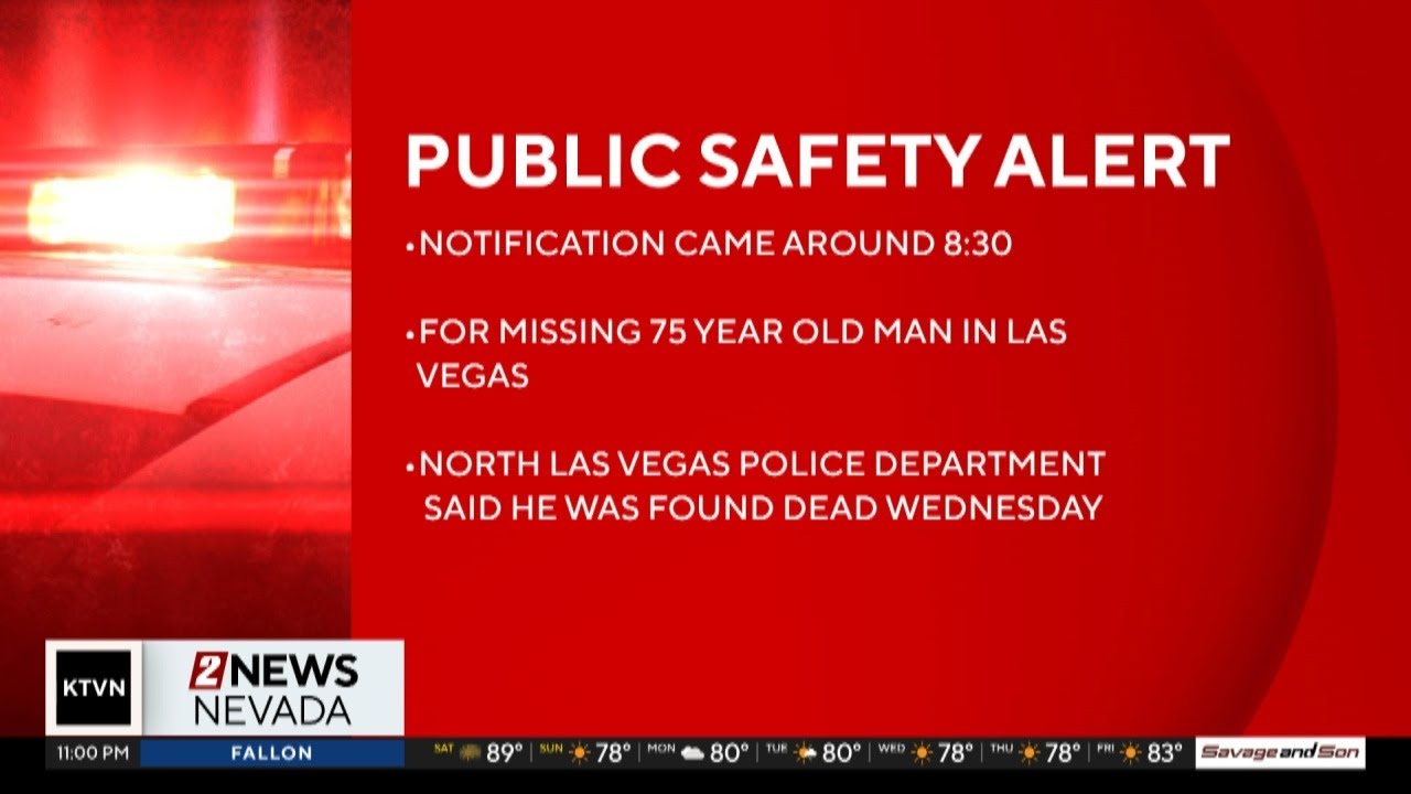 Missing Las Vegas man mentioned in alerts issued to phones across ...