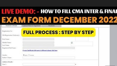How to fill CMA examination form dec 2022 intermediate and final