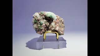 Gypsum coated Brochantite on Dolomite Mineral Specimen from Touissit, Touissit-Bou Beker, Morocco
