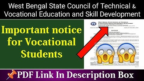 📌 Vocational Students Important notice || WEBSCTE New Notice || "Special Assessment" For Vocat St