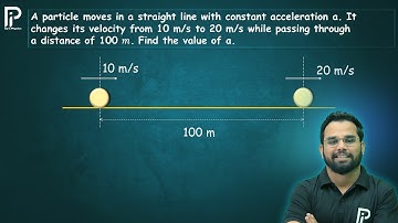 A particle moves in a straight line with constant acceleration a. Itchanges its velocity from 10..