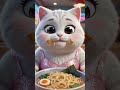 Cute cat food mukbang #mukbang #ai #food #ramen #fyp #viral
