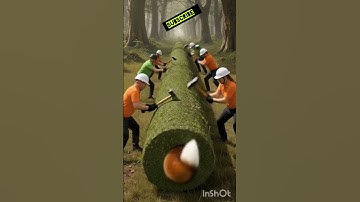 Rescue a fox🦊 from a log/#viralvideo #funny #trending #animals #ai #youtube #shorts