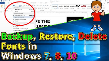 How To Backup Fonts in Windows 7, 8, 10 | Copy, Delete, Backup, Restore, Install Fonts in Windows