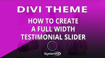 Divi Theme How To Create A Full Width Testimonial Slider 👍👈