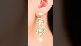 💫 Royal Pearl & Diamond Earrings | Trending Fashion Jewelry #diy #art #jewellery