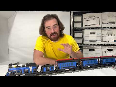 YouTube thumbnail: Lego My Own Train Blue Passenger Train - 4534, 3741, &amp; 3743