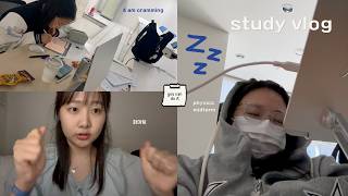 Midterms vlog🪻pulling an all-nighter, cramming, physics exam, biochem lab report