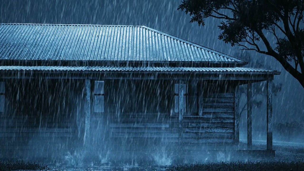 Fell Asleep Instantly in 5 Minutes with Pouring Rain & Thunder Roaring on Thin Tin Roof in the Night
