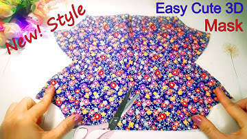 New Style 😷 Easy Cute 3D Mask | Diy Simple Face Mask Sewing Tutorial | How to Make Breathable Mask