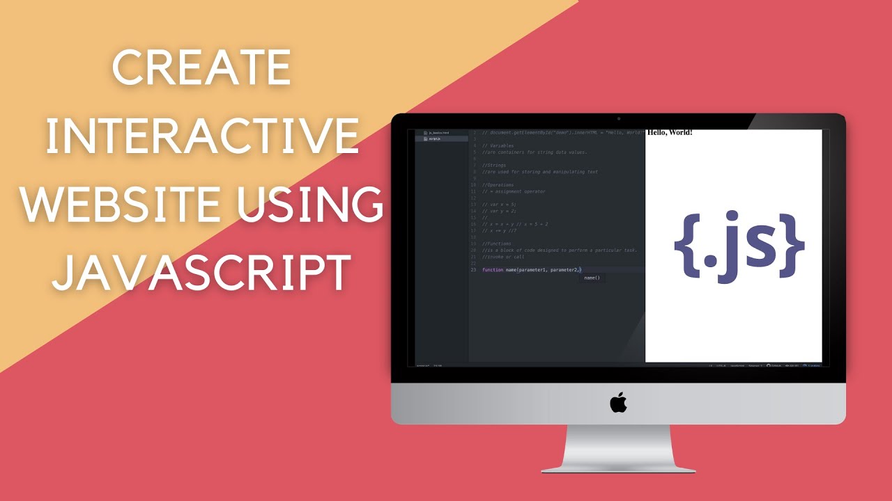 How to create an interactive website using JavaScript?