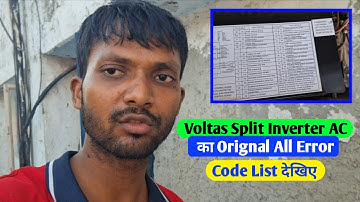 Voltas Split Inverter AC Error Code List, All Voltas Inverter AC Error Code Details And Explain