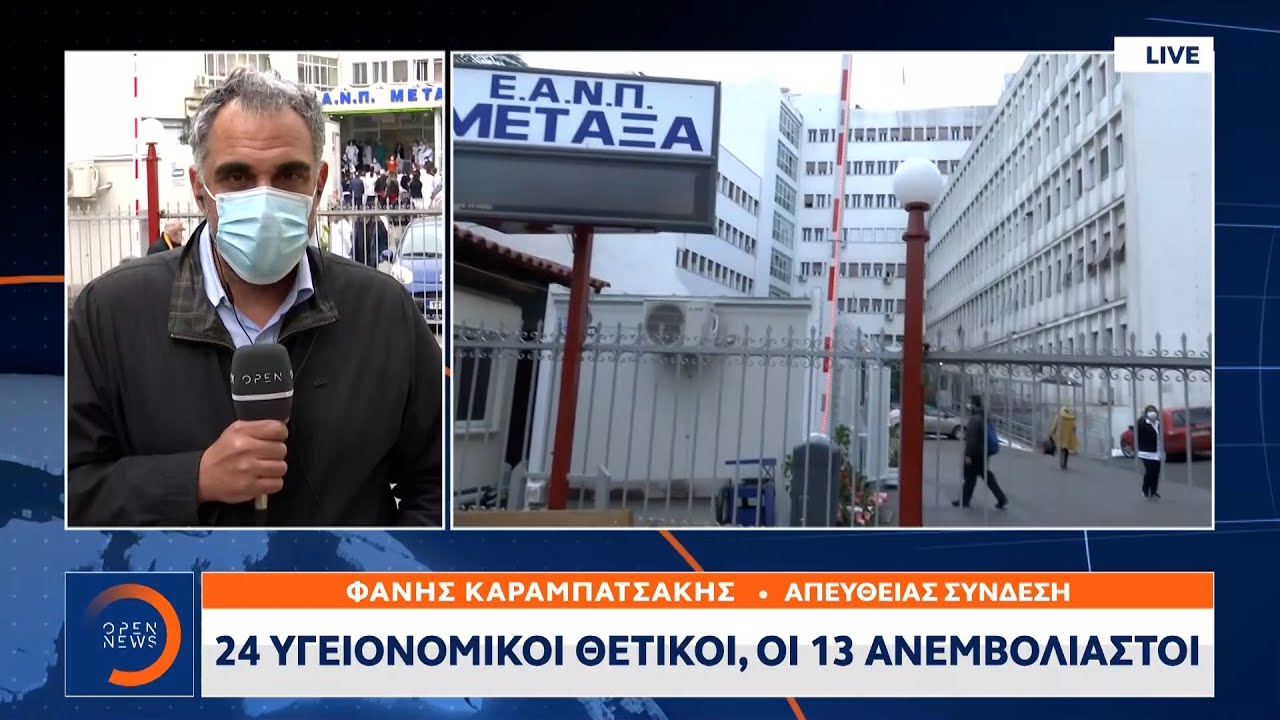 Νοσ. Μεταξά: 20 ασθενείς και 24 εργαζόμενοι θετικοί στον κορωνοϊό | Μεσημεριανό Δελτίο Ειδήσεων