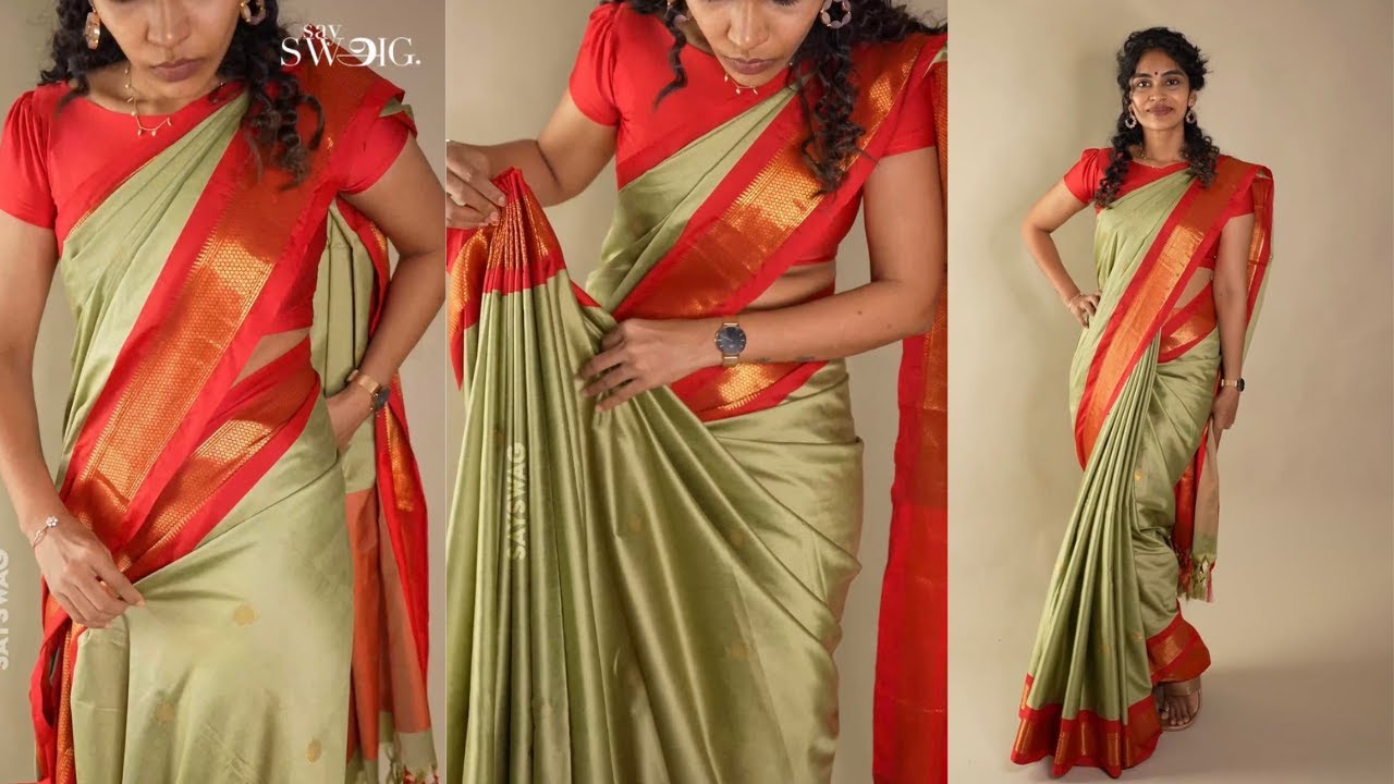 How to Drape Saree With Perfect Side Pleats #Shorts - YouTube