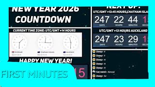 The First Minutes Of New Years 2026 Countdown All Timezones - Live 247