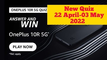 Amazon Oneplus 10R 5G Quiz Answers Today l Amazon Quiz Answers Today l Amazon Quiz Today