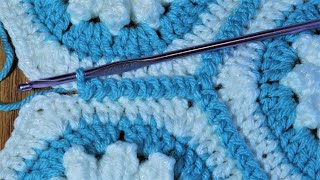 Join Flower Hexagon Motif No4 by Zigzag Slip Stitch in Crochet