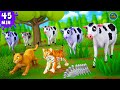 Jungle animals farm diorama compilation  funny farm animals cow elephant lion tiger sheep goat