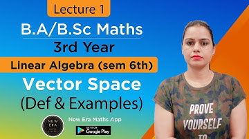 VECTOR SPACE with Example | Linear Algebra BA/Bsc 3rd year 6th sem Maths | New Era Maths Classes