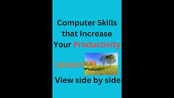 Computer Skills that Increase Your Productivity || Lesson 79  View side by side Part 2