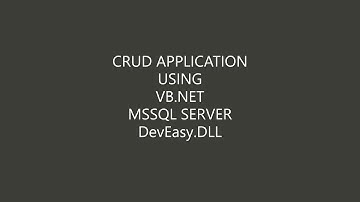 PART 1 VB.NET AND MSSQL SERVER - CRUD (INSERT,UPDATE,DELETE)