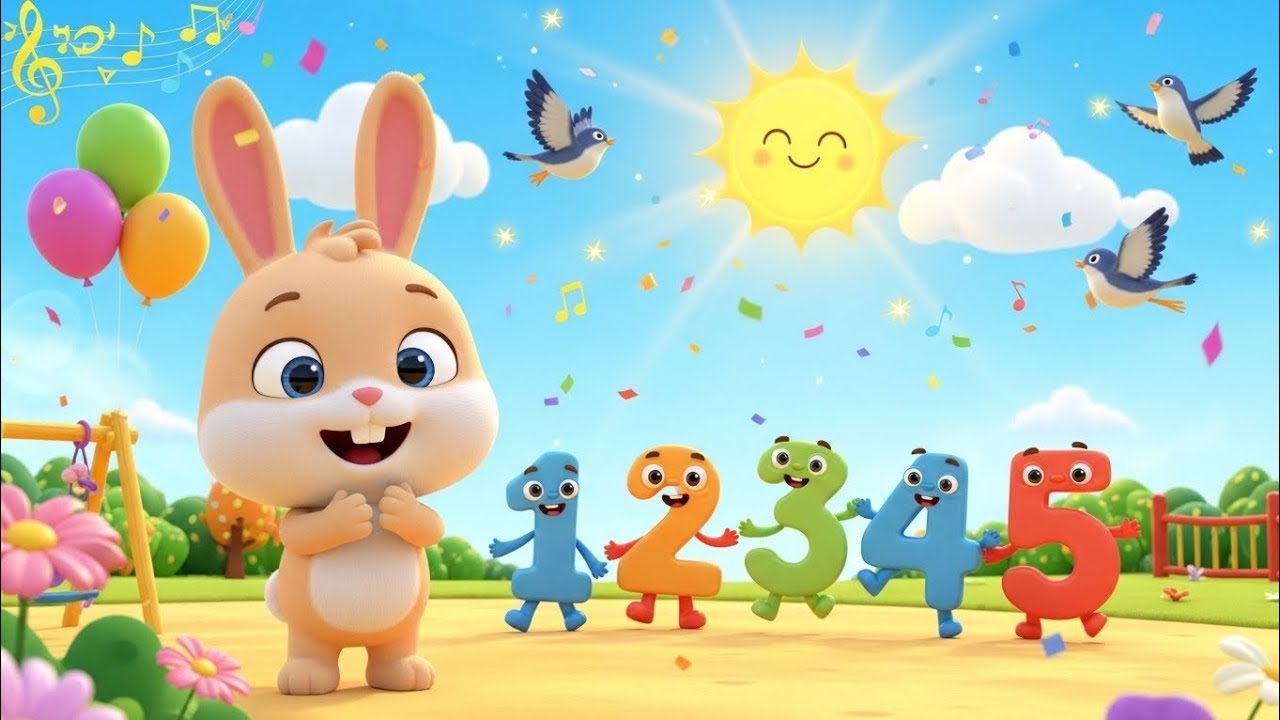 Morning Numbers Song | Count & Learn 1 to 5 with Baby Bunny 🌞🔢 | 3D animation kids 