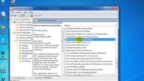 How to add and remove logoff on the start menu