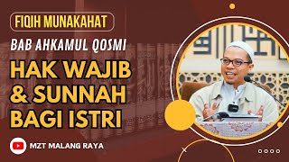HAK WAJIB DAN SUNNAH BAGI ISTRI - UST. NUR HADI #mztmalangraya #fikihnikah #ustadznurhadi