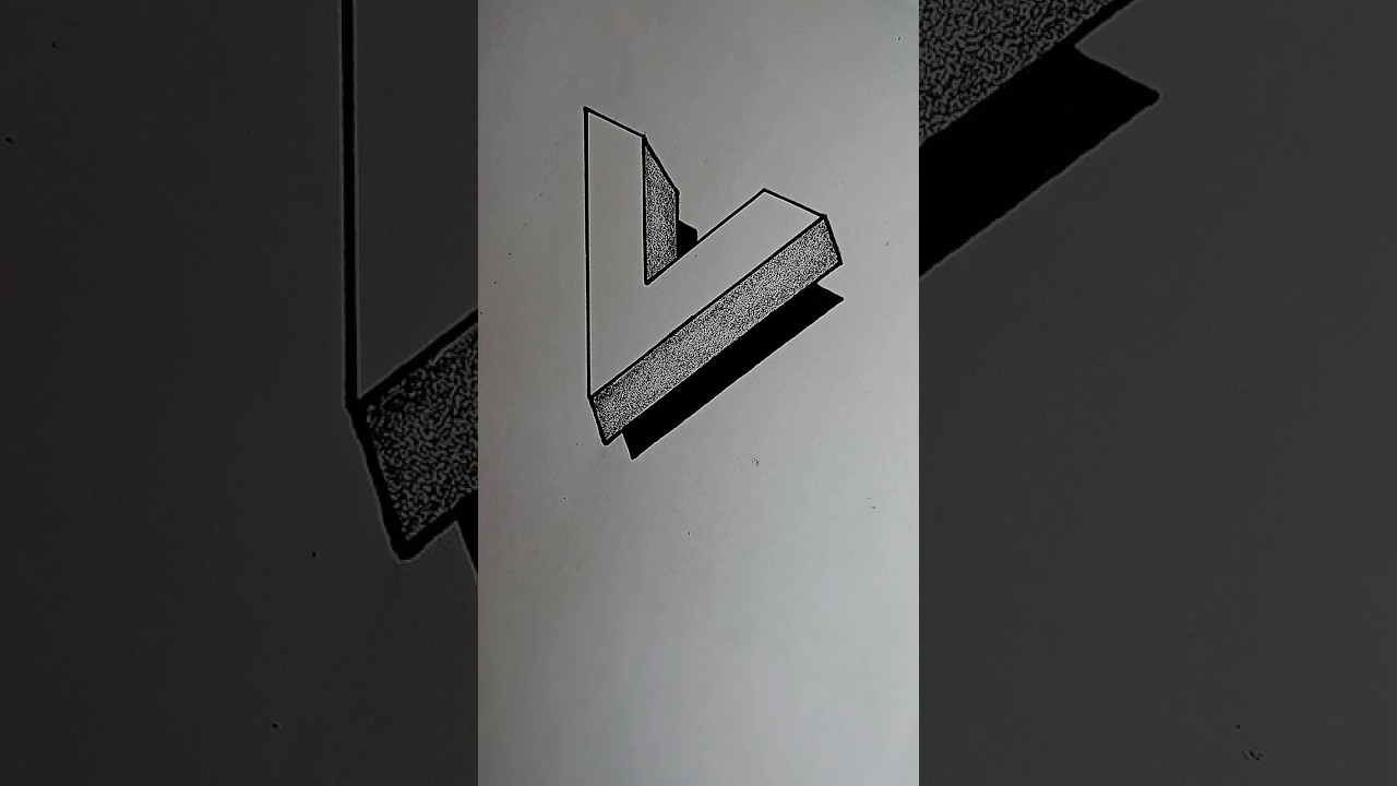 3d letter V Drawing easy | 