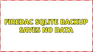 FireDAC SQLite backup saves no data