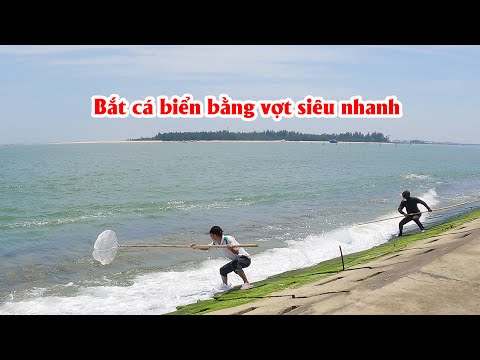 Video Người dân Huế trổ tài vợt cá biển nhanh như chớp ở bãi... - youtube