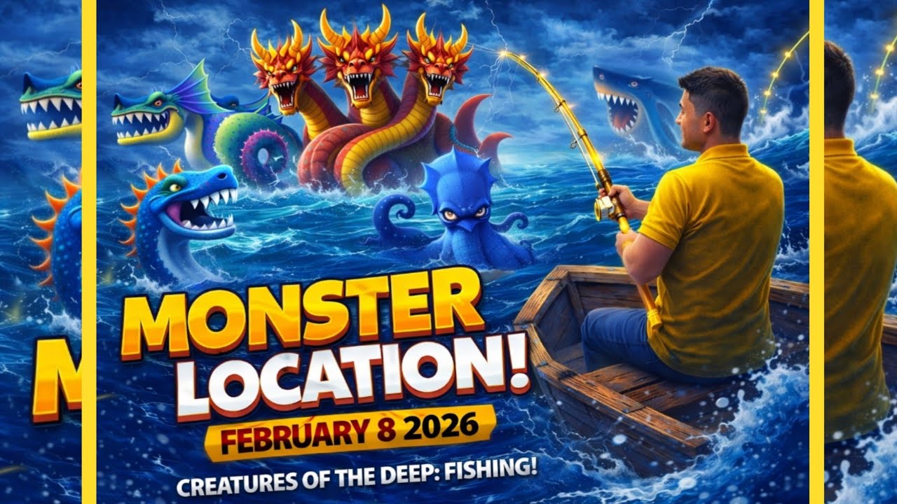 All MAIN Monster LOCATION February 8th 2026 - Creatures of the Deep: Fishing 