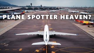 Plane Spotting at Hong Kong Airport Sky Bridge!