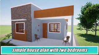 simple house plan with two bedrooms