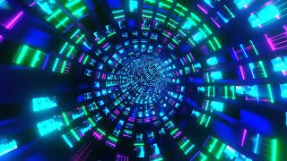 10 Hours 4K UHD Abstract Neon Light Circles - Blue & Pink Color Black ScreenSaver Neon Lights Video