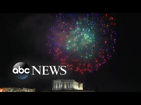 Athens, Greece, welcomes in the new year