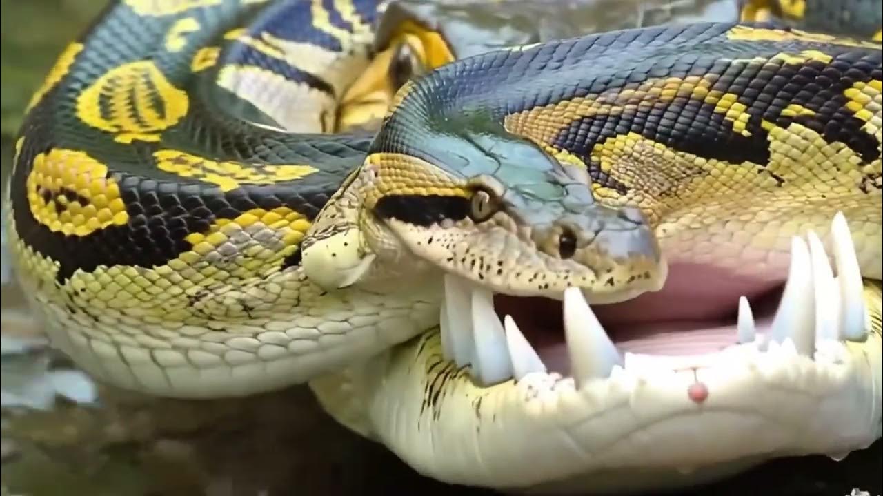 Battle of Reptile, Crocodile VS Python , Pertarungan Reptil, Buaya VS ...