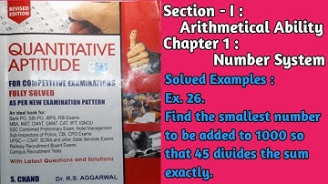 GA|QA Find The Smallest Number To Be added To 1000 So That 45 Divides The Sum Exactly