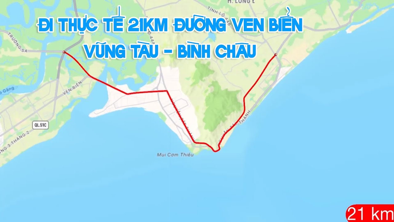 Đi thực tế 21km đường ven biển Vũng Tàu - Bình Châu