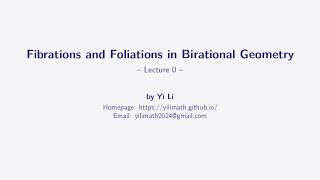 Fibrations and Foliations in Birational Geometry-0 Preprocast