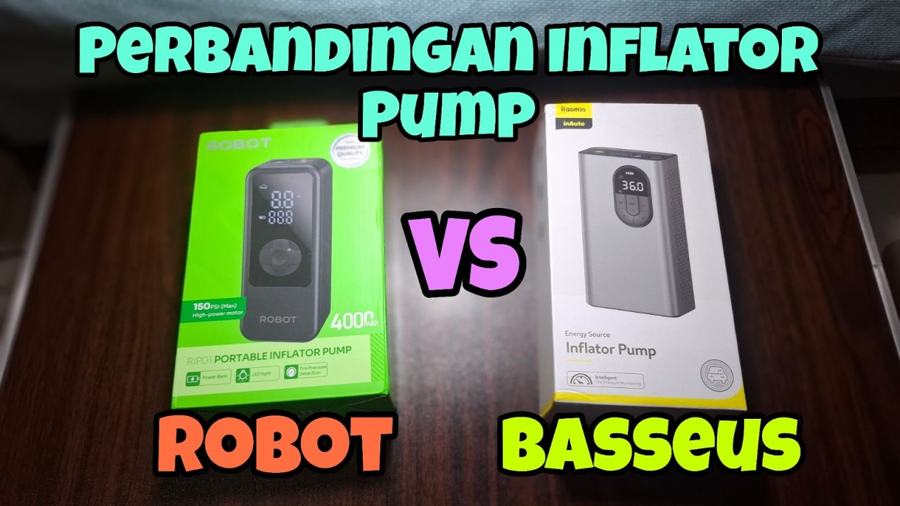 Perbandingan Portable Inflator Pump Robot vs Baseus - Vlog #523