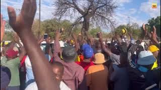 CCC President Nelson addressed a rally at Cross Dete 11/08/2023 before proceeding to Victoria Falls.