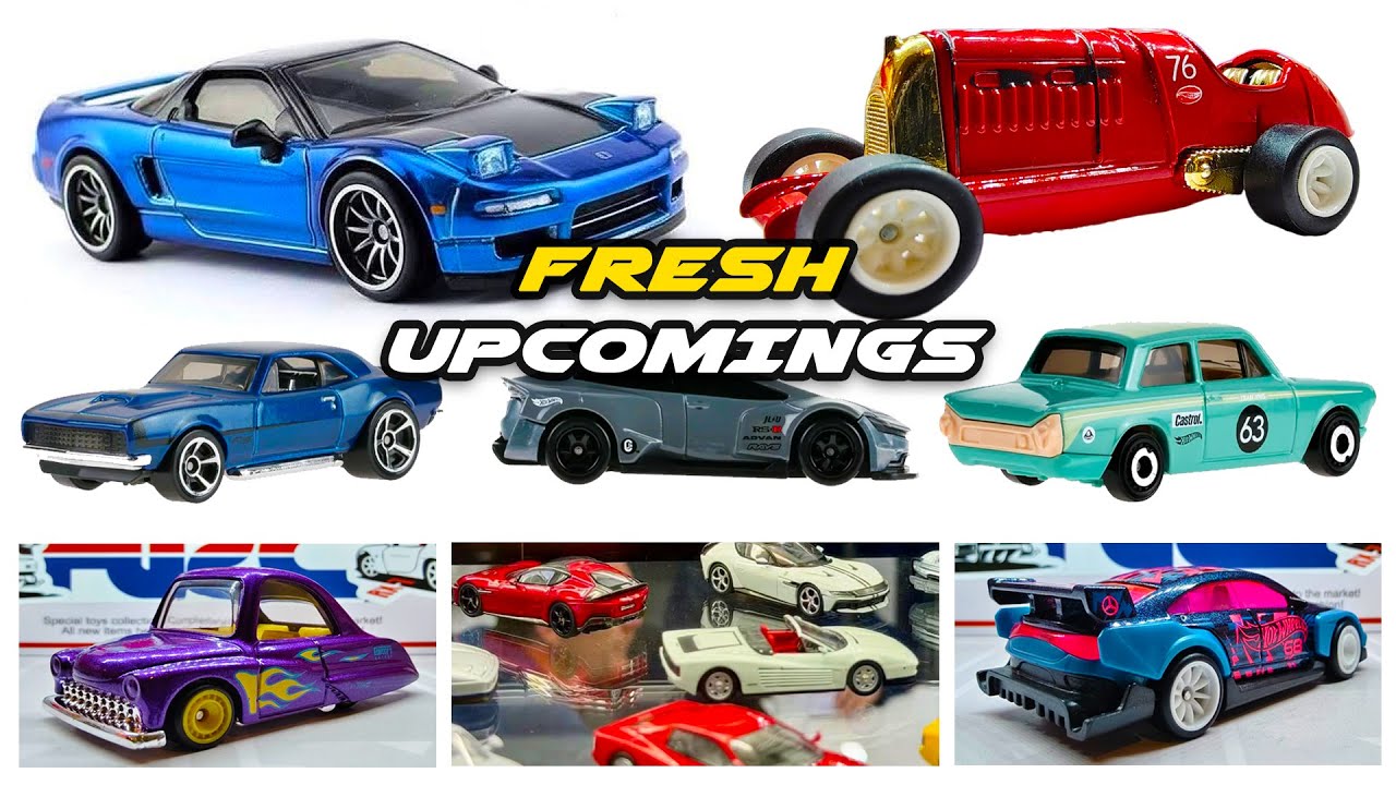 Витрина с моделями Hot Wheels: Fiat S76 Turin, RLC Acura NSX, MB CLA, Lotus Cortina, Pagani и мно...